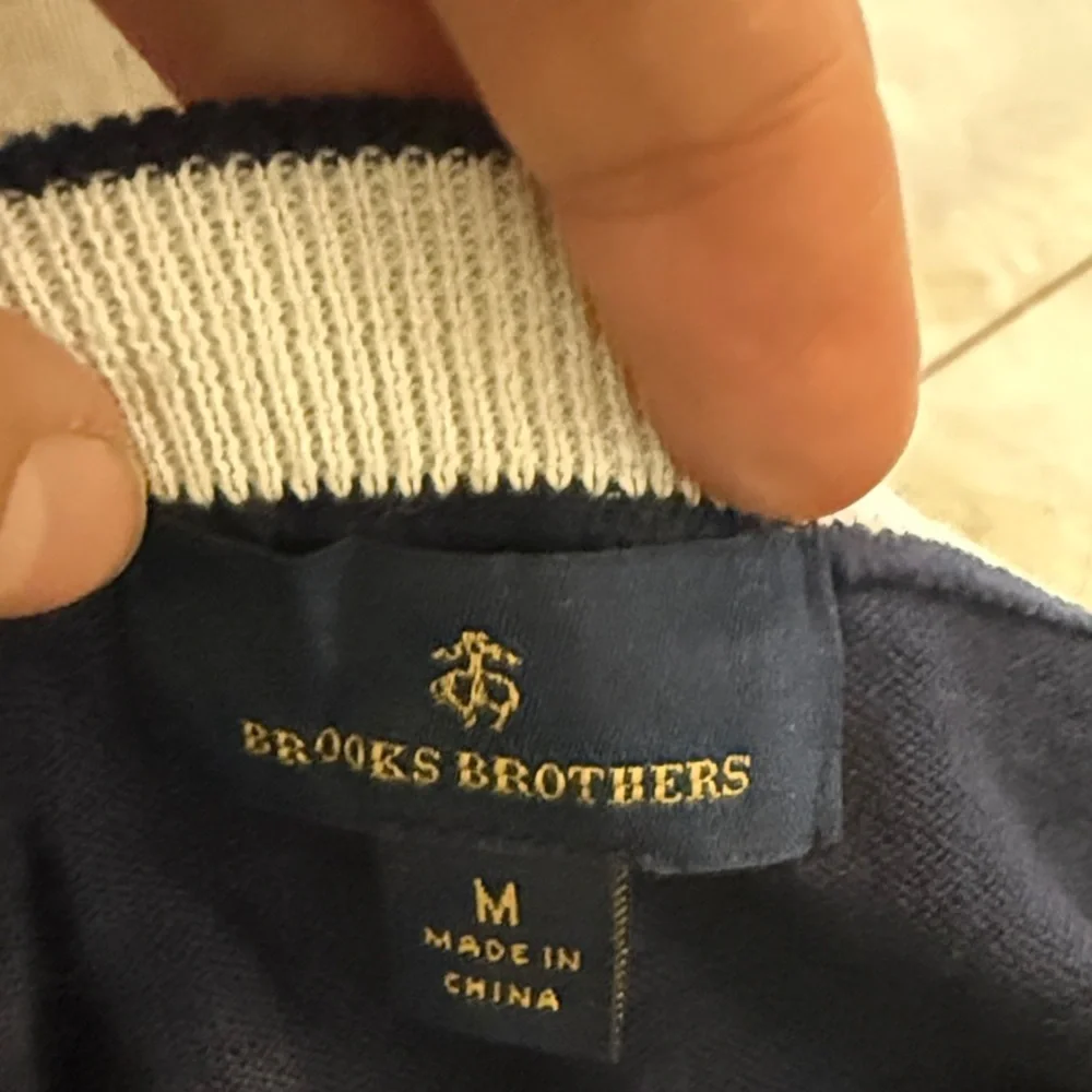 Brooks Brothers Navy and White Sweater